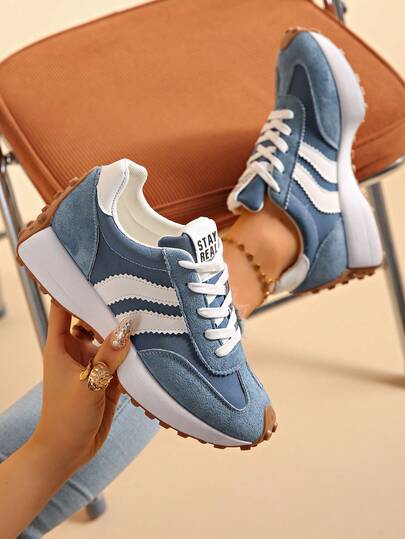 Women's Comfortable Lace-Up Sneakers - Lightweight Multifunctional Casual Shoes, Non-Slip Rubber Sole, Suitable For All Seasons