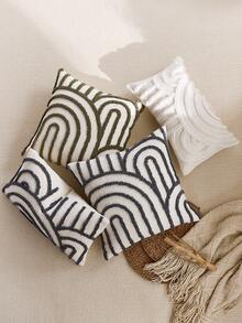 Bộ 1/2 vỏ gối họa tiết hình bán nguyệt, vỏ gối vuông thêu nhung vải canvas, dùng hàng ngày trong phòng ngủ, phòng khách, ghế sofa, sân, trang trí sân vườn, không lõi 30*50cm 45*45cm - màu xanh lá - Xem 6