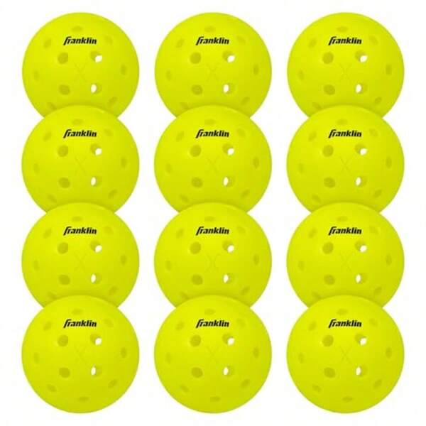 Franklin Sports Outdoor Pickleballs - X-40 Pickleball Balls - USA Pickleball USAPA Approved - Official US Open Ball - 12 Pack
