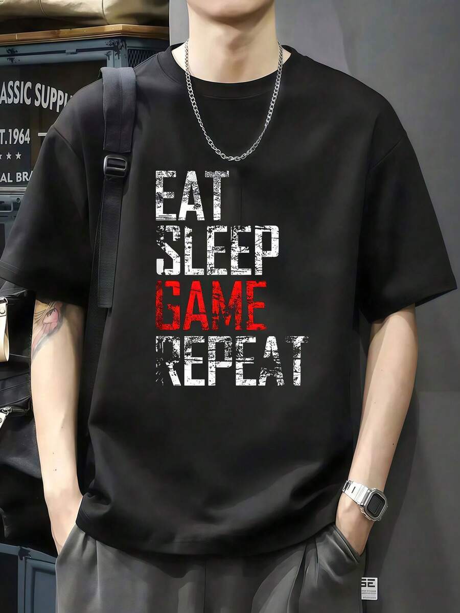 Eat Sleep Game Repeat Video Game Gift - 黑色 - 查看 1