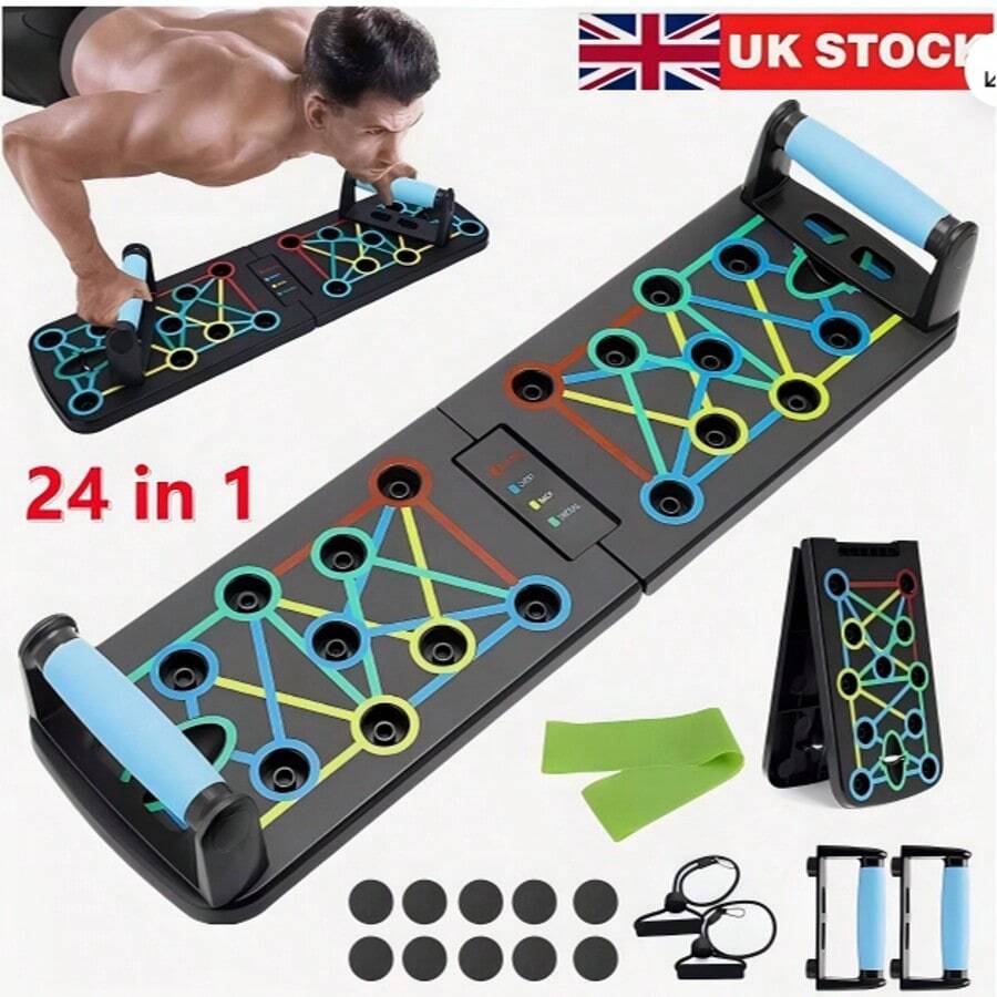 Push Up Support Board Multifunctional Exercise Chest Training Board W/ Pull Rope Multi-Function Foldable Pushup Board Muscle Max Push Up Board For Floor Fitness Strength & Exercise Training Equipment For Home Workout For Men & Women - Tabla de flexiones plegable - Ver 1
