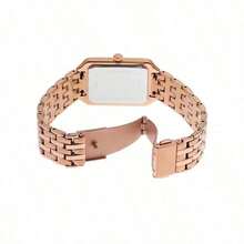 Fossil Đồng hồ đeo tay nữ Raquel Square Series: Vỏ và dây đeo bằng thép không gỉ, mặt kính pha lê, máy quartz ba kim ES5323 - Đồng + Đồng - Xem 7