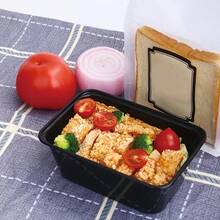 20/50pcs Set Black Rectangular Meal Prep Containers With Lids, Food Storage Containers, Takeout Containers, Bento Boxes, Stackable, Leak-Proof, Microwave & Dishwasher , Kitchen Organization Boxes - Multicolor - View 2