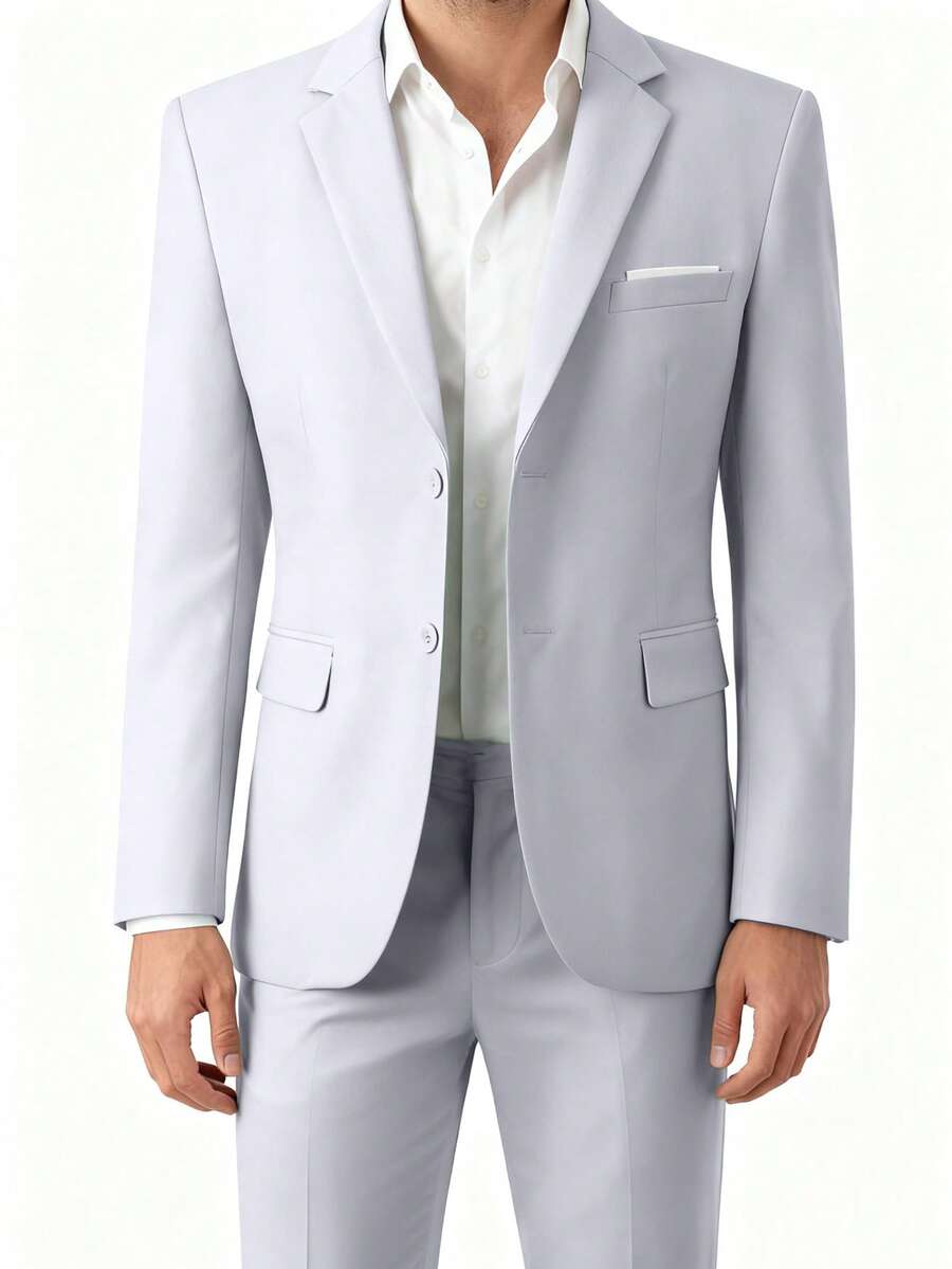 HALLOWEEN Men Suits New Autumn Collection Traje De Hombre Elegante Men's 2 Piece Suits White Classic Fit 2 Buttons Men Suits Tuxedo Jacket Blazer For Wedding Business Dinner Prom Concert Graduation Season Size XS-3XL