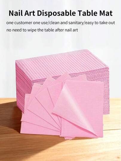 50 pièces Lingettes pour ongles jetables et pliables, tampon de nettoyage pour ongles imperméable pour le salon, la manucure, le tatouage