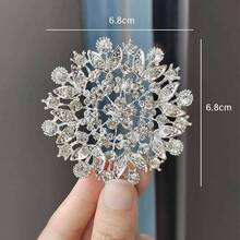 Silver Brooches Women Flower Leaf Brooch Pin Large Elegant Bridal Corsage Dress Wedding Accessories Sparkling Brooches Stylish Pins Special Occasions - 最初的 - 查看 3