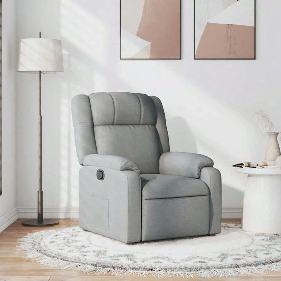 vidaXL Relaxsessel Hellgrau Stoff - Grey - View 1