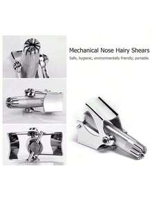 Stainless Steel Manual Nose Hair Trimmer, Waterproof Nose & Ear Hair Removal For Men And Women