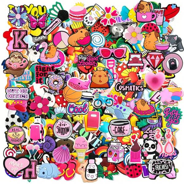 O mulțime de brelocuri pentru pantofi în stil aleatoriu pentru saboți și sandale, 10-50 buc. Decorațiuni pentru pantofi din PVC, accesorii pentru Crăciun, ziua de naștere, petrecere, cadouri pentru pantofi, ace pentru adolescenți, bărbați, femei și adulți