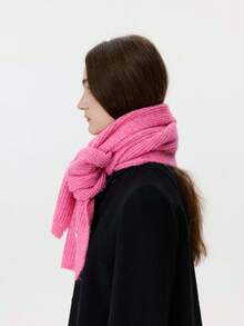 1pc Women's Solid Color Wool Blend Star Pattern Knitted Neck Warmer, Fashionable Streetwear For Autumn/Winter, Suitable For Outdoor Activities And Photography