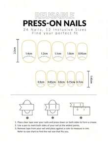 24pcs/Set Minimalist Style Medium Oval Press-On Nails, Vintage Brown Plaid Polka Dot Bow Design, Suitable For Girls And Women For Daily Dates And Parties Nail Supplies - 彩色 - 查看 2