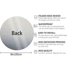 1pc 2D Flat Three Capybaras And Moon Funny Capybara Humor Parody Round Metal Tin Sign 8X8 Inches Wall Art Outdoor Garden Decoration Home Decor - 彩色 - 查看 3