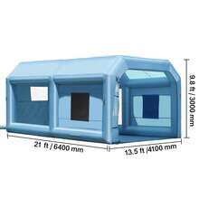 Cabina de pintura inflable , 21 x 13,5 x 9,8 pies, cabina de pintura inflable, con potente soplador de 1100 W y sistema de filtro de aire, pintura de muebles grandes, cabina de pintura portátil para vehículos de tamaño mediano - 21 x 13,5 x 9,8 pies - Ver 10