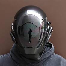 Cyberpunk-Inspired Futuristic Masks, Basic Black Helmet Designs, Costume Accessories, Halloween And Christmas Cosplay Photography Props, LARP Party Supplies For Bars And Clubs, Stage Performance Accessories, Gifts And Collectibles. - màu đen - Xem 1