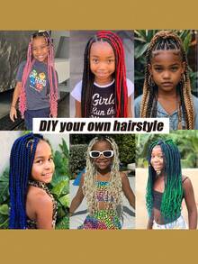 26 Inch Braiding Hair Pre Stretched Blue Braid Synthetic Jumbo Braids Hair Extensions 1/2/3 Pcs - Blue - View 9