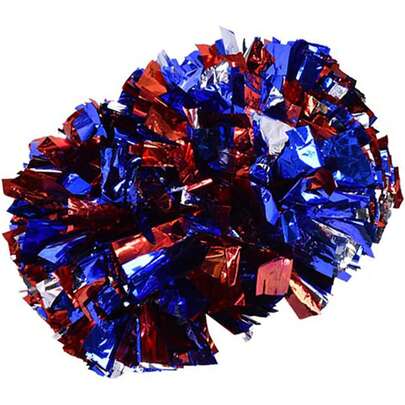 EstiloTbest Pompones Metalicos Porrista,Cheerleading Pom Pom Cheerleading Pom Pom Bola De Metal Para Baile,Fiesta,Escuela,Deportes(Plata, Rojo, Azul)(Se Vende Por Separado)VersióN Mejorada