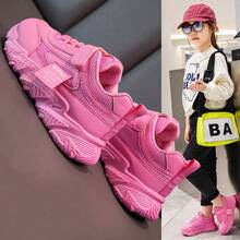 Zapatos de estudiante para niños de talla mediana y grande, zapatos para correr, zapatos deportivos para niñas, zapatos de malla - Rosa - Ver 6