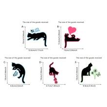 1/5pcs Spring Cute Cat Night Light Switch Sticker PVC Material Self Adhesive, Home Bedroom Night Safety Lighting Assistance, Cat Keeping Home Beautification Scene Sticker, Cat Enthusiast Gift, Indoor Switch Decoration - Multicolor Switch Stickers - View 17