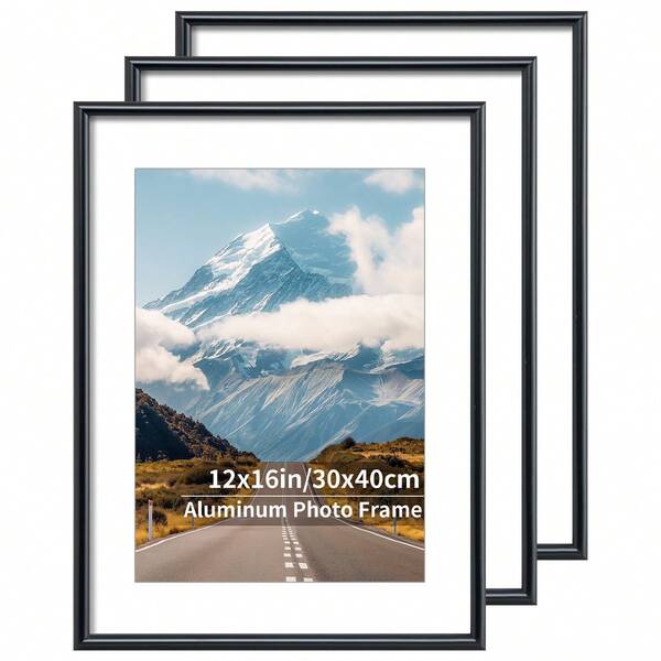1/3 إطار صور من سبيكة الألومنيوم الأسود، 30 * 40 سم / 12 * 16 بوصة إطار معدني، إطار طاولة حامل A4، إطار شهادة A3، إطار ملصق، إطار لوحة الماس، إطار لغز، إطار ديكور فني، إطار ديكور جداري للمنزل، غرفة المعيشة، إطار ديكور غرفة النوم