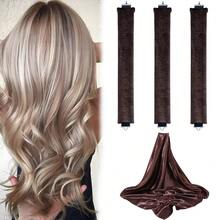 四件套卷发器套装，缎面无热卷发器套装，包含卷发棒、头带卷发器和电卷发器，可睡眠时使用，高回弹橡胶填充，柔软耐用，礼品，美发工具，美发用品，旅行必备，旅行，理发师，发型师，理发师配件，情人节，美发用品，发型师，理发店，沙龙，度假必备，美发产品，理发店，情人节礼物，女士旅行必备，发型师工具 - 咖啡 - 查看 2