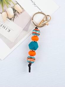 1 件简约硅胶串珠钥匙扣、背包钥匙圈配件、汽车钥匙防丢链、送给女士的可爱礼物万圣节汽车配件包饰背包学校可爱哥特 Y2k 包饰挂绳带身份证夹汽车配件包饰 - 彩色 - 查看 26
