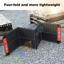 Swarey BS-100W Foldable Solar Panel, Portable Monocrystalline Solar Module With Quick Charge Function, USB-C PD 60 W DC 20 V For Power Stations, Solar Generators, Phones, Tablets - Black - View 3