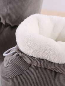 أحذية شتوية دافئة للرضع، أحذية رضع ذات قاع ناعم مع بطانة حرارية، مقاومة للبرد - رمادي - مشاهدة 8