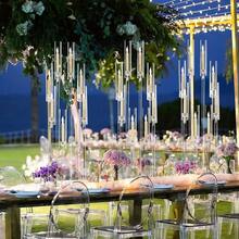 Vincidern 10Pcs 38.5inch Floor Candelabra Wedding Centerpieces For Table ,8Arm Clear Candlestick Holders With Acrylic Lampshade For Home Decor Birthday Anniversary Party Christmas Halloween Decoration,(Fit 0.8" Led Candles) - 透明(10張) - 查看 5