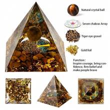 Natural Crystal Energy Generator Pyramid Peridot Amethyst Reiki Healing Chakra Resin Pyramid Egyptian Decor Room Decoration 1pc - 1pc 5cm/1.96inch - View 16