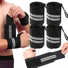 4 Piezas Muequeras Gym, Muequeras Deportivas para Hombres y Mujeres con Soporte Ajustable, para Levantamiento de Pesas, Fitness y Entrenamiento Gris - GRIS - Ver 2