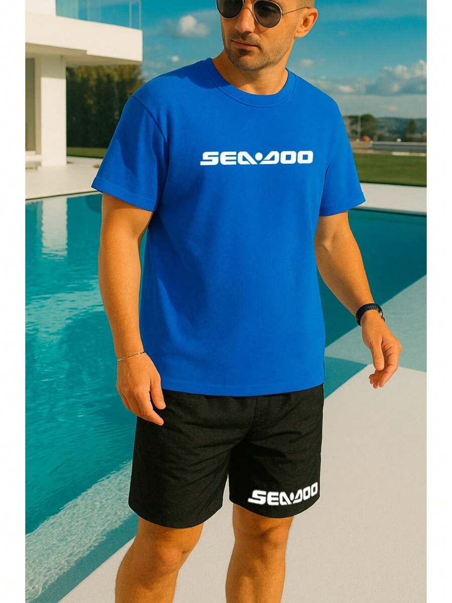 Seadoo Casual Summer T-Shirt And Shorts Set - Royal Blue - View 1