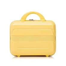 مجموعة حقائب سفر ABS دوارة من قطعتين 14"/19" مع قفل رقمي وحقيبة مستحضرات تجميل 14" - أصفر - مشاهدة 8