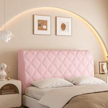 1件纯色菱形绗缝柔软羽绒被套，纯色加厚绗缝天鹅绒床头板套，牛奶色超细纤维全包裹式设计，弹性背部面料，简约优雅，触感柔软顺滑，经久耐用，带来全新睡眠体验，可机洗，享受如云朵般轻柔的床头板，全包裹式床头板套，加厚柔软填充物，升级床头板，适用于单人床和双人/大号床。