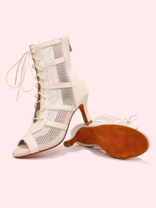 Botas de baile de tacón alto de mujer para interiores de alta gama - Albaricoque - Ver 4