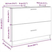 vidaXL Waschbeckenunterschrank Weiß 78x37x59 Cm Holzwerkstoff - Bianco - Visualizzare 11