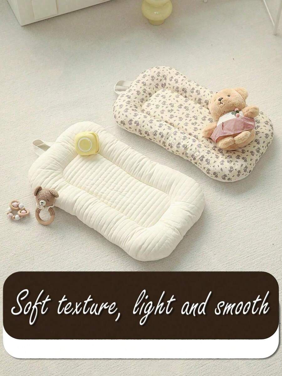 Cuna para bebé recién nacido, cuna para bebé, casa para niños, nido de bebé con estampado de hojas de otoño | Moisés portátil para dormir junto al bebé con asas de transporte | Artículo esencial para la guardería lavable a máquina para recién nacidos de 0 a 3 meses