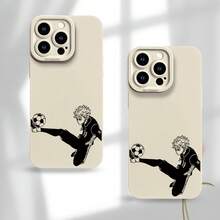 Funda de Teléfono con Patrón de Niño de Fútbol Impresión UV Funda de Teléfono Ojos de Ángel Carcasa Mate Protección Completa de 360 Grados para iPhone 11 12 13 14 15 16 Pro Max XR X/ XS 7 8 Plus SE Mini para Smartphone Mejor Regalo Regalo de Cumpleaños para Niño y Niña - Mezcla de colores - Ver 1