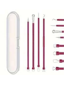 祛痘工具套装，包含黑头去除器、瑕疵去除器和深层清洁面部护理工具 - 粉刺針 - 查看 34