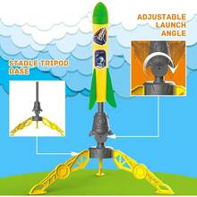 YEEBAY Rocket Air Launch - Juguete para niños de 3, 4, 5, 6, 7, 8 años en adelante, niñas, paquete de 2 lanzadores de pisoteo y 8 cohetes de espuma coloridos, divertido juego al aire libre, regalo ideal de cumpleaños de Navidad - 1 - Ver 3