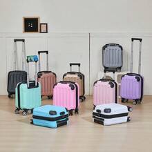 New Spring/Autumn Carry-On Luggage Mini Suitcase With Password Lock & Spinner Wheels, Lightweight Travel Case With Phone Holder & Corner Guards, Suitable For Short Trips - Multicolor - View 1