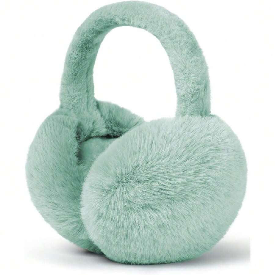 Ear Muffs Winter Women Men Soft Earmuffs Cute Ear Covers Cold Weather Fluffy Ear Warmers Headband Winter Accessories,26339494 - Mint Green - View 1