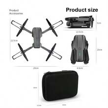 Drone  Cuadricóptero con Cámara HD 720P Control de Altura Fija Vuelo a 360° Control Remoto Plegable para Fotografía y Vídeo - Negro - Ver 5
