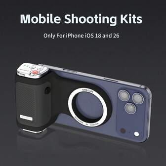  COMITOK Magnetic Shooting Hand Grip Compatible With Apple Phones, Detachable Remote, 1-Tap To Open Native Camera App, Exposure Lock | Rechargeable DSLR Shutter | Perfect Gift For Photographers
