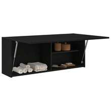 vidaXL Bad-Wandschrank Schwarz 100x25x40 Cm Holzwerkstoff - Schwarz - Übersicht 4