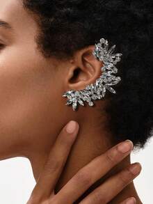 女士时尚首饰，个性化耳环套装，镶嵌人造宝石，优雅别致，特别耳环，奢华夹式耳环 - 彩色 - 查看 12