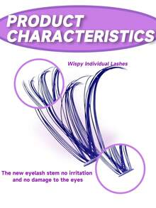 ELYCO 240pcs 3D Handmade Grafted False Eyelashes 40D Thick Curly D-Curl Natural Looking Lashes 0.07mm 14mm, 12 Rows Mixed Color Soft Cluster Curly Segmented Easy DIY For Daily And Occasion Use, Great Gift For Women And Girls