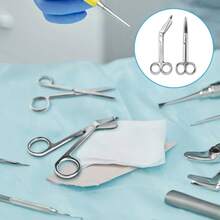 2 Piezas Tijeras de Vendaje, Tijeras para Enfermeras, Codo para Cortar Curvas, Fabricado en Acero Inoxidable 404 Resistente a la Corrosin, Traumatologa para Cortar Gasas, Vendajes y Lonas - Plateado - Ver 6