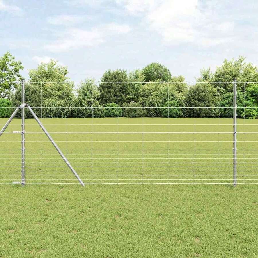 vidaXL Wildzaun Silber 25 X 1,2 M Verzinkter Stahl - Argento - Visualizzare 1