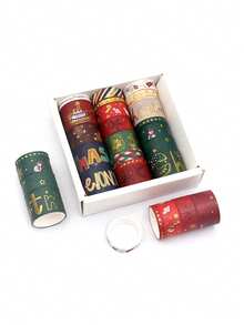 20 Rolls/Box Christmas Bronzing-Patterned Washi Tape, Featuring Various Christmas Pattern Designs, Suitable For Greeting Card Decoration, Scrapbooking And Gift Box Packaging Decoration, Christmas Decoration