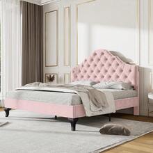 Bed Bases & Foundations - Pink + Velvet + 140cm*200cm - View 4